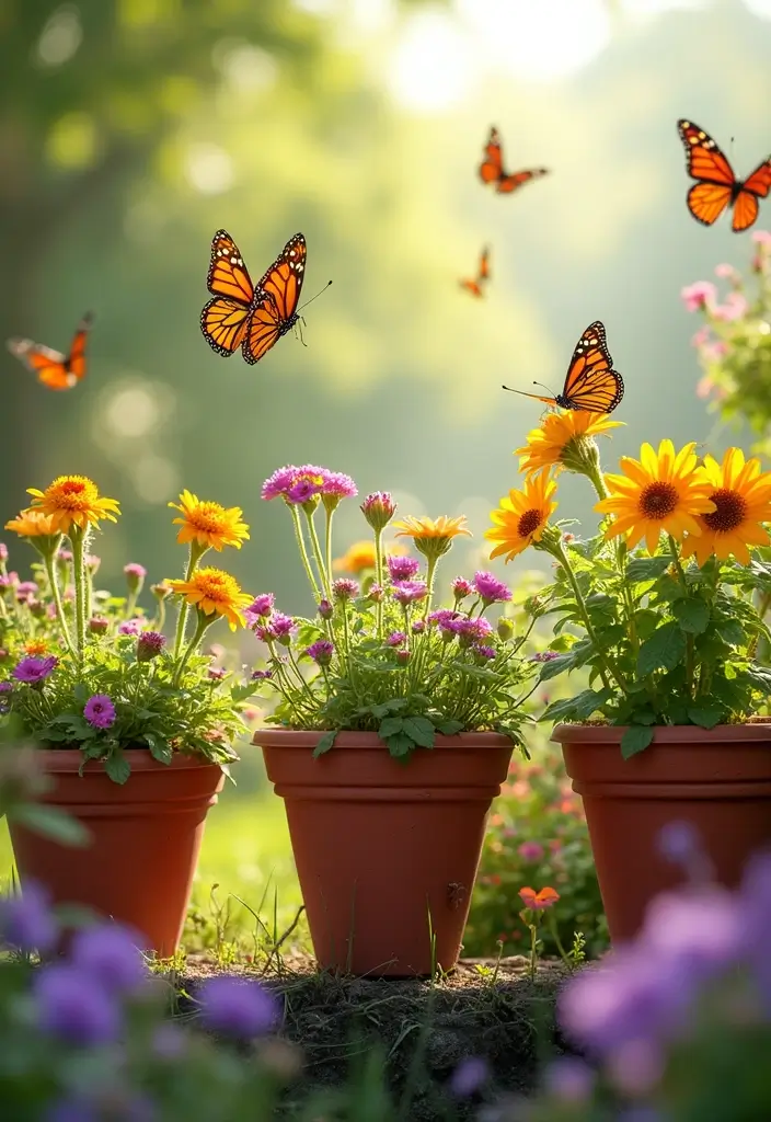 30 Chimney Pot Planter Ideas for Unique Garden Flair - 16. Butterfly Attractors