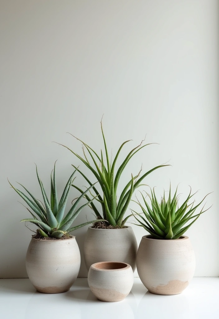 30 Chimney Pot Planter Ideas for Unique Garden Flair - 17. Minimalist Air Plant Displays