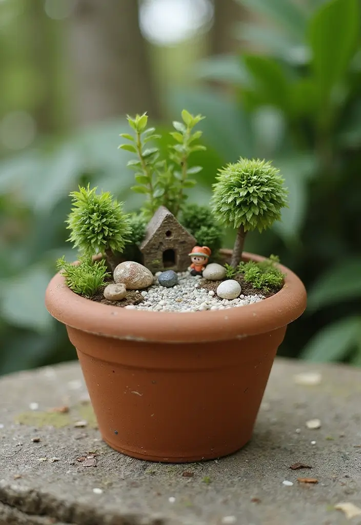 30 Chimney Pot Planter Ideas for Unique Garden Flair - 23. Miniature Garden Landscapes