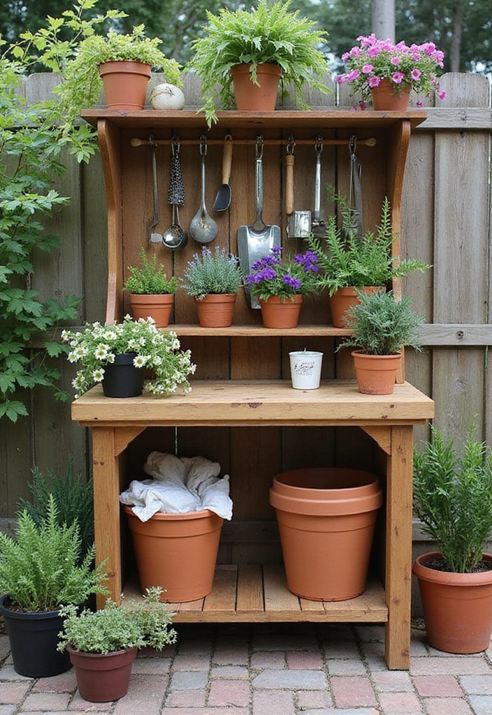 30 Chimney Pot Planter Ideas for Unique Garden Flair - 28. DIY Potting Benches