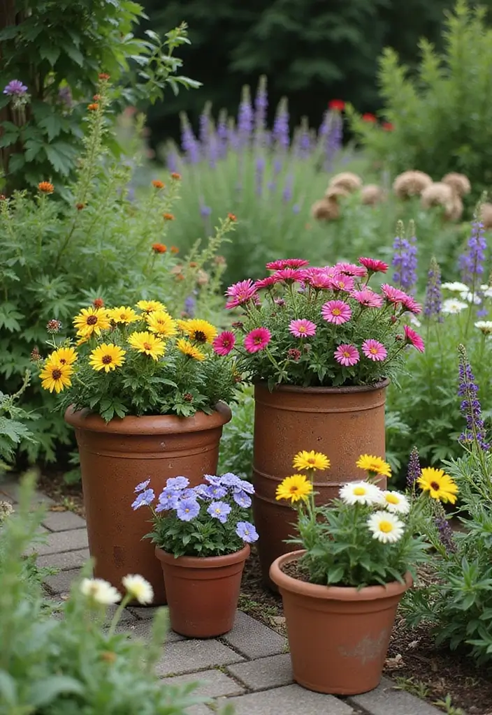 30 Chimney Pot Planter Ideas for Unique Garden Flair - 3. Rustic Flower Displays