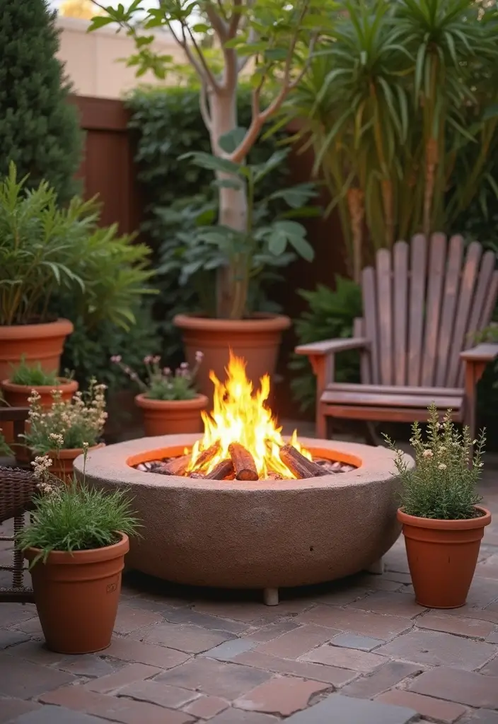 30 Chimney Pot Planter Ideas for Unique Garden Flair - 30. Fire Pit Planters