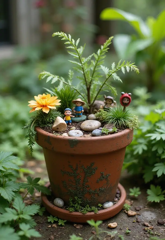 30 Chimney Pot Planter Ideas for Unique Garden Flair - 5. Whimsical Fairy Gardens