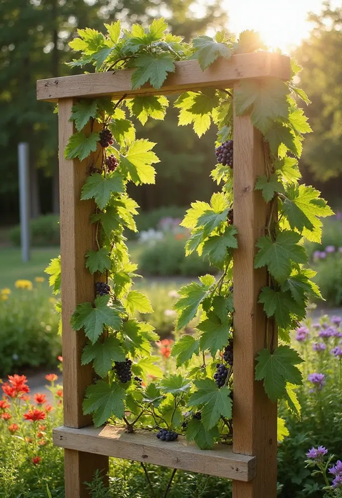 30 Concord Grape Trellis Ideas for Classic Vineyards 99 30 Concord Grape Trellis Ideas for Classic Vineyards - 15. Simple DIY Wood Frame Trellis