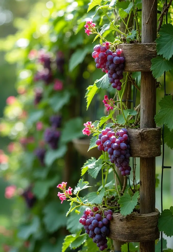 30 Concord Grape Trellis Ideas for Classic Vineyards 106 30 Concord Grape Trellis Ideas for Classic Vineyards - 16. Vertical Garden Rack Trellis