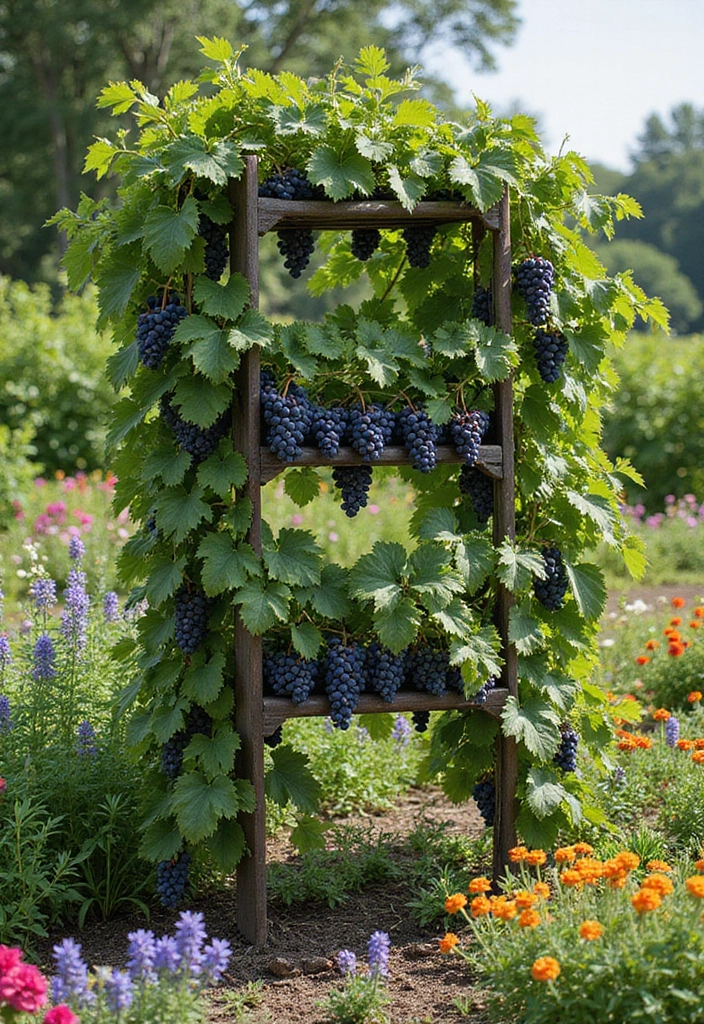 30 Concord Grape Trellis Ideas for Classic Vineyards 176 30 Concord Grape Trellis Ideas for Classic Vineyards - 26. Tiered Trellis
