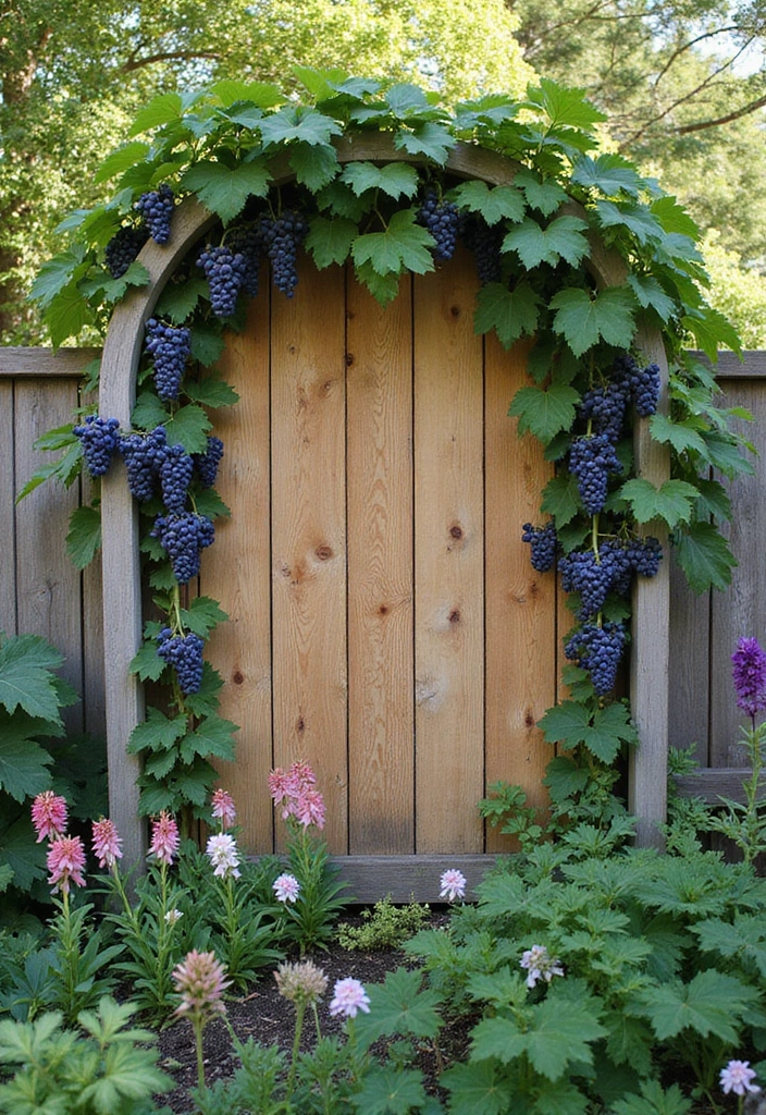 30 Concord Grape Trellis Ideas for Classic Vineyards 29 30 Concord Grape Trellis Ideas for Classic Vineyards - 5. Garden Wall Trellis