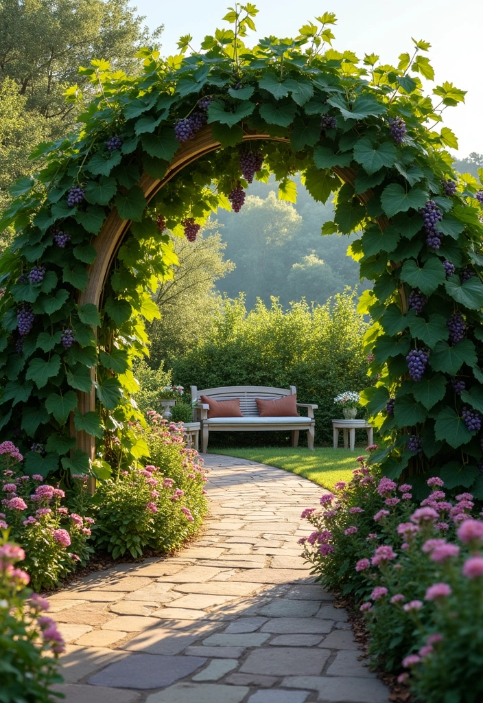 30 Concord Grape Trellis Ideas for Classic Vineyards 43 30 Concord Grape Trellis Ideas for Classic Vineyards - 7. Round Trellis