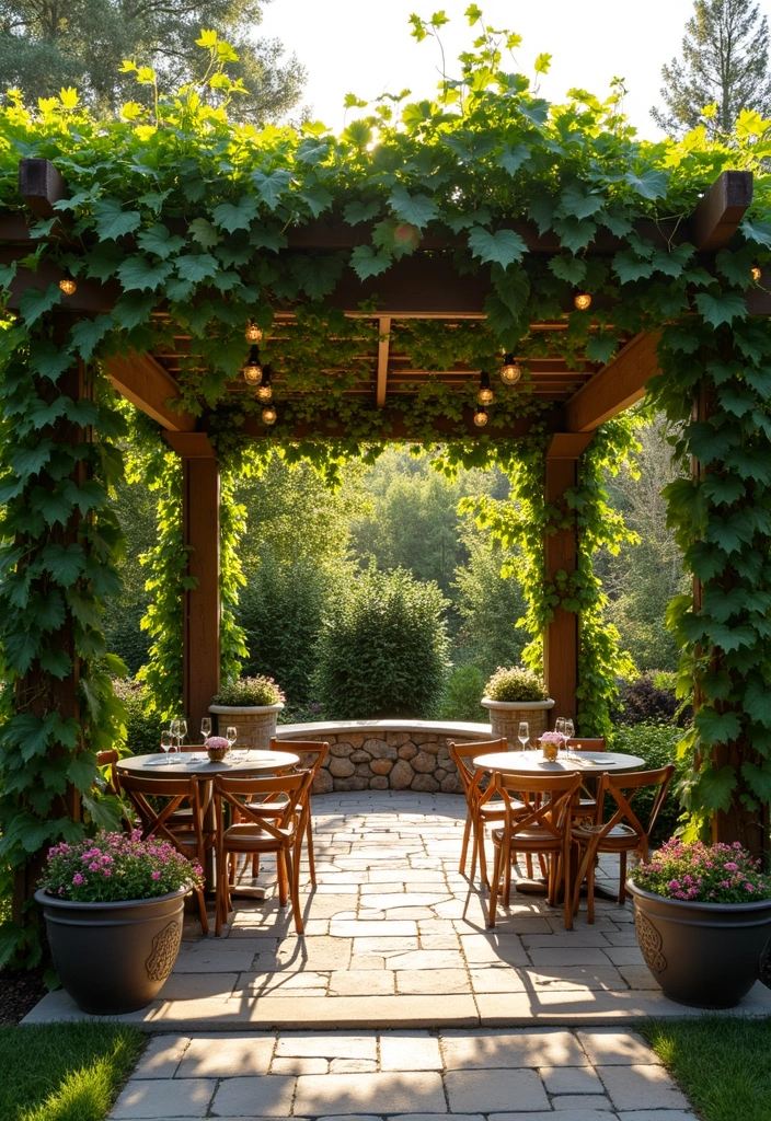 30 Concord Grape Trellis Ideas for Classic Vineyards 50 30 Concord Grape Trellis Ideas for Classic Vineyards - 8. Trellis-Style Pergola