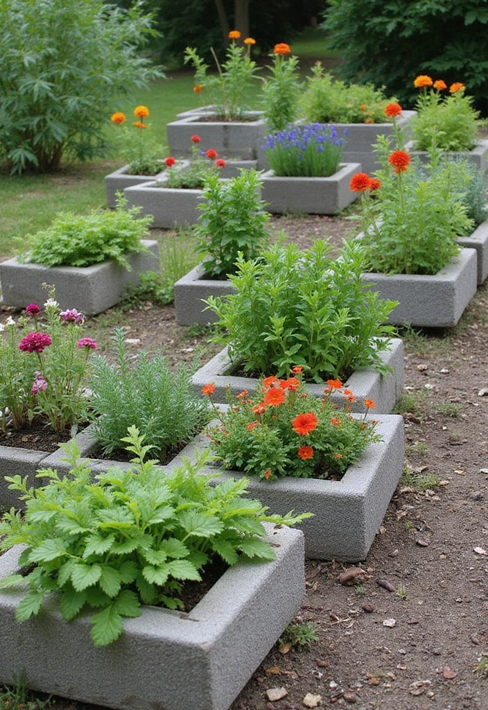 30 Container Planter Ideas for Every Type of Plant - 12. Cinder Block Planters