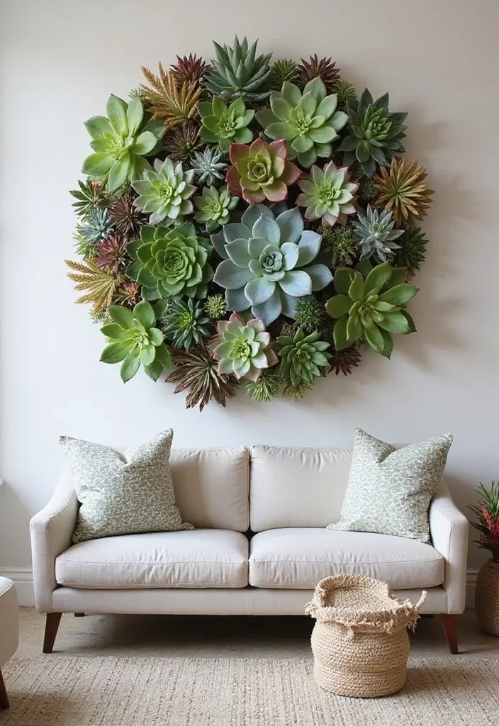 30 Container Planter Ideas for Every Type of Plant - 15. Succulent Wall Art