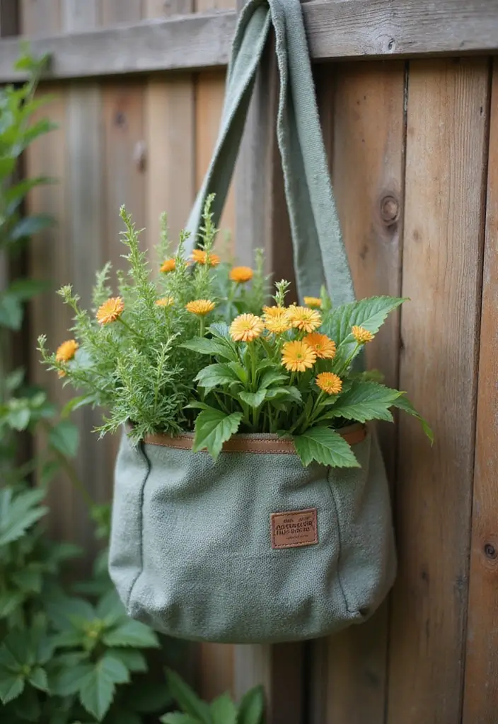 30 Container Planter Ideas for Every Type of Plant - 21. Hanging Garden Bags