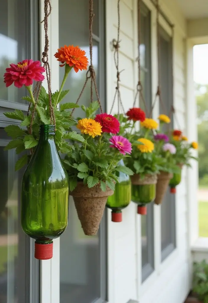 30 Container Planter Ideas for Every Type of Plant - 6. Bottle Planters