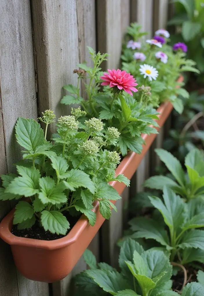 30 Container Planter Ideas for Every Type of Plant - 8. Gutter Garden