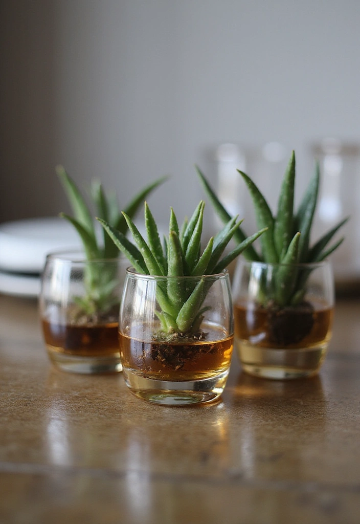 30 Cup Planter Ideas That Are Adorable and Easy to Make 64 30 Cup Planter Ideas That Are Adorable and Easy to Make - 10. Miniature Whiskey Glass Planters