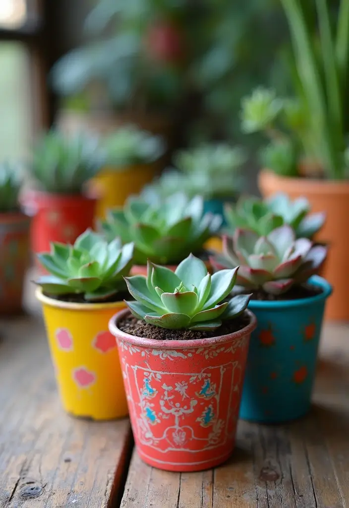 30 Cup Planter Ideas That Are Adorable and Easy to Make 78 30 Cup Planter Ideas That Are Adorable and Easy to Make - 12. Hand-painted Cup Planters