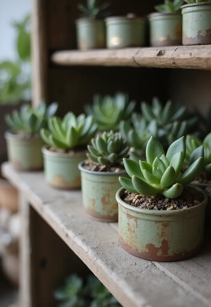 30 Cup Planter Ideas That Are Adorable and Easy to Make 141 30 Cup Planter Ideas That Are Adorable and Easy to Make - 21. Miniature Tins