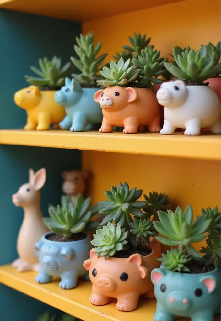 30 Cup Planter Ideas That Are Adorable and Easy to Make 197 30 Cup Planter Ideas That Are Adorable and Easy to Make - 29. Fun Plastic Animals Planters