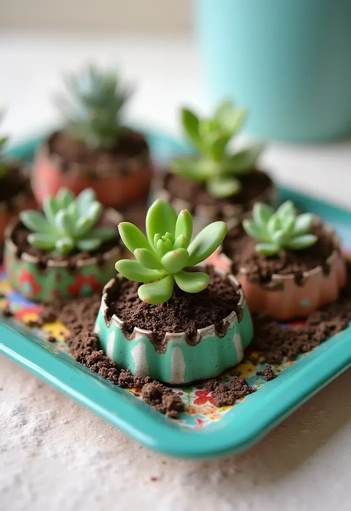 30 Cup Planter Ideas That Are Adorable and Easy to Make 204 30 Cup Planter Ideas That Are Adorable and Easy to Make - 30. Upcycled Bottle Caps Planters