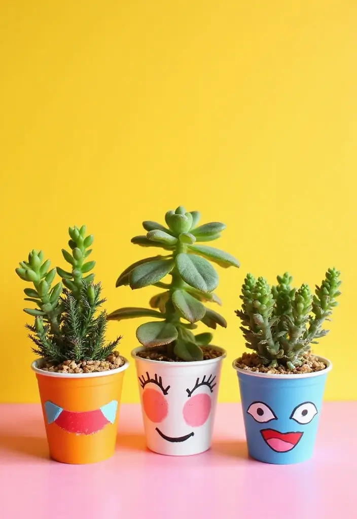 30 Cup Planter Ideas That Are Adorable and Easy to Make 36 30 Cup Planter Ideas That Are Adorable and Easy to Make - 6. Personalized DIY Cup Planters
