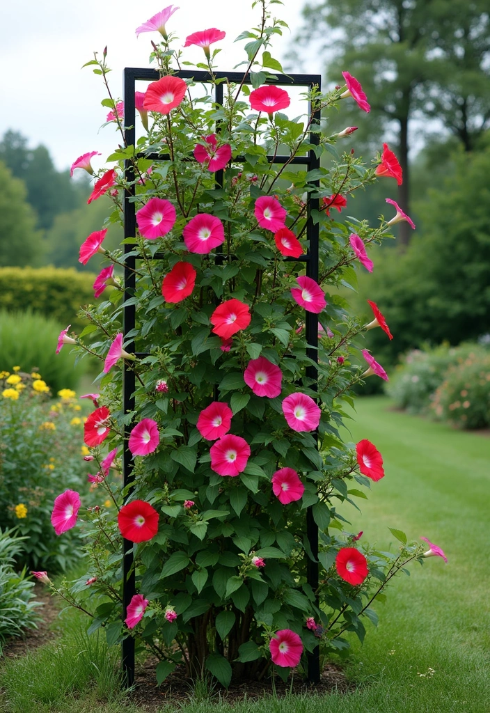 30 DIY Morning Glory Trellis Ideas for a Burst of Color 79 30 DIY Morning Glory Trellis Ideas for a Burst of Color - 13. Minimalist Trellis