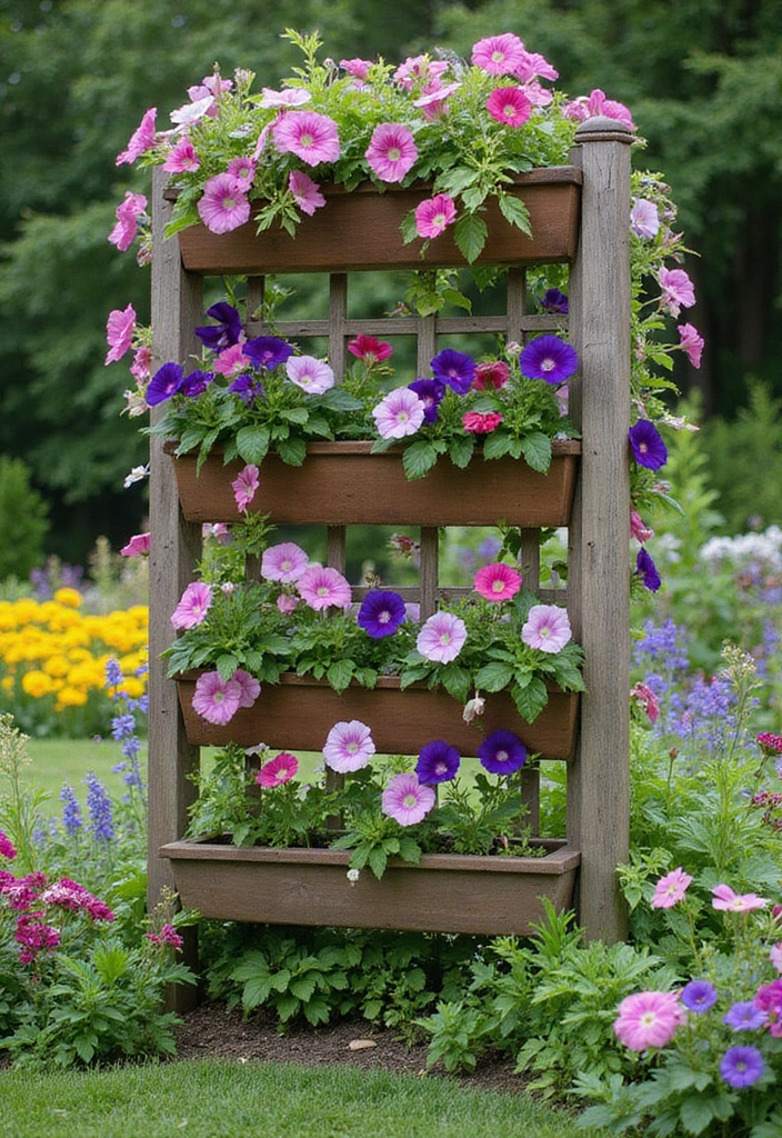 30 DIY Morning Glory Trellis Ideas for a Burst of Color 131 30 DIY Morning Glory Trellis Ideas for a Burst of Color - 21. Trellis with Built-in Planters