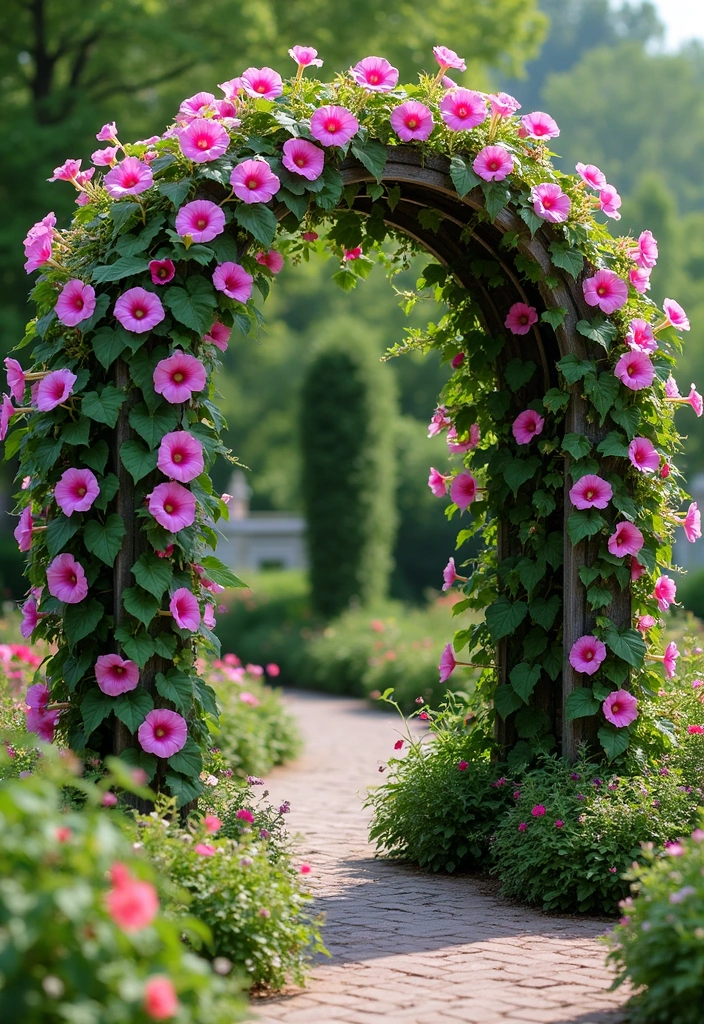 30 DIY Morning Glory Trellis Ideas for a Burst of Color 43 30 DIY Morning Glory Trellis Ideas for a Burst of Color - 7. Circular Trellis