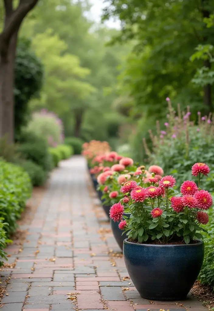 30 Dahlia Planter Ideas to Showcase Bold Blooms 123 30 Dahlia Planter Ideas to Showcase Bold Blooms - 21. Low-Profile Planters