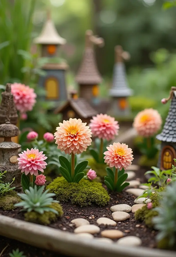 30 Dahlia Planter Ideas to Showcase Bold Blooms 172 30 Dahlia Planter Ideas to Showcase Bold Blooms - 28. Miniature Fairy Gardens