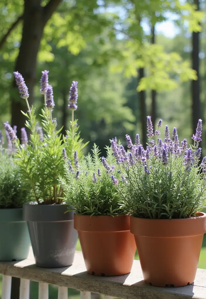 30 Deck Railing Planter Ideas for Vertical Garden Beauty - 22. Scented Plant Containers