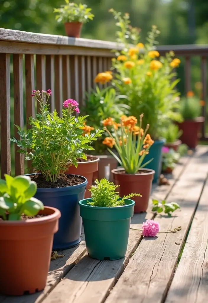 30 Deck Railing Planter Ideas for Vertical Garden Beauty - 25. Container Gardening Kits