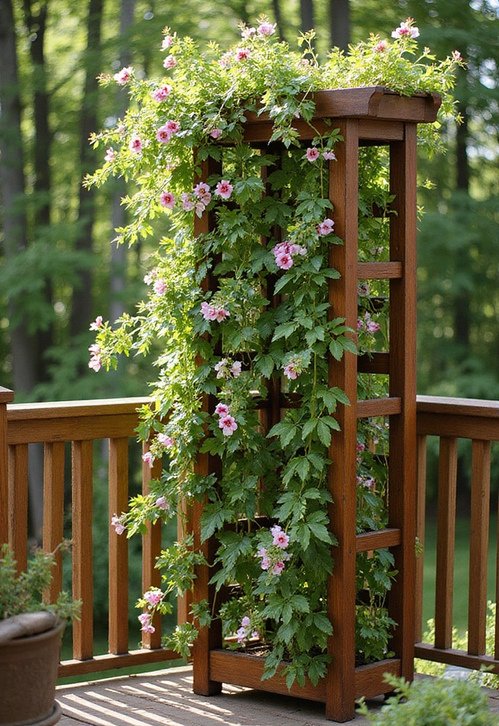 30 Deck Railing Planter Ideas for Vertical Garden Beauty - 27. Vertical Garden Trellis