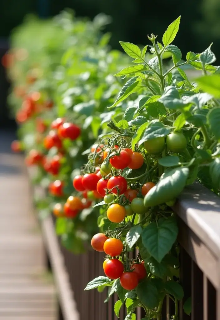 30 Deck Railing Planter Ideas for Vertical Garden Beauty - 6. Vertical Vegetable Garden