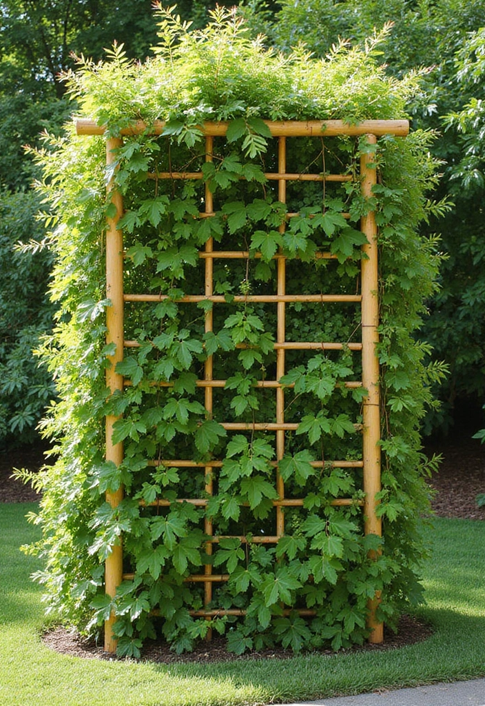 30 Dollar Tree Trellis Ideas That Are Budget-Friendly and Cute - 1. Classic Bamboo Trellis