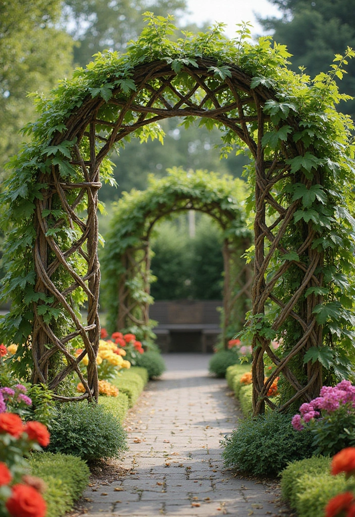 30 Dollar Tree Trellis Ideas That Are Budget-Friendly and Cute - 15. Crisscrossed Twine Trellis