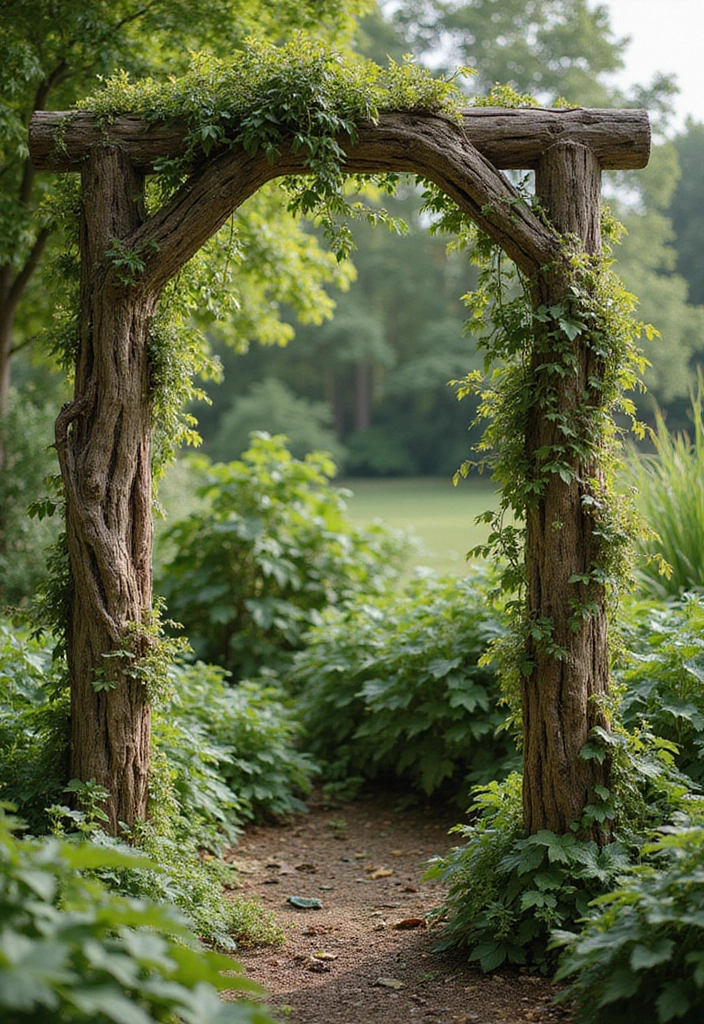 30 Dollar Tree Trellis Ideas That Are Budget-Friendly and Cute - 30. Rustic Branch Trellis