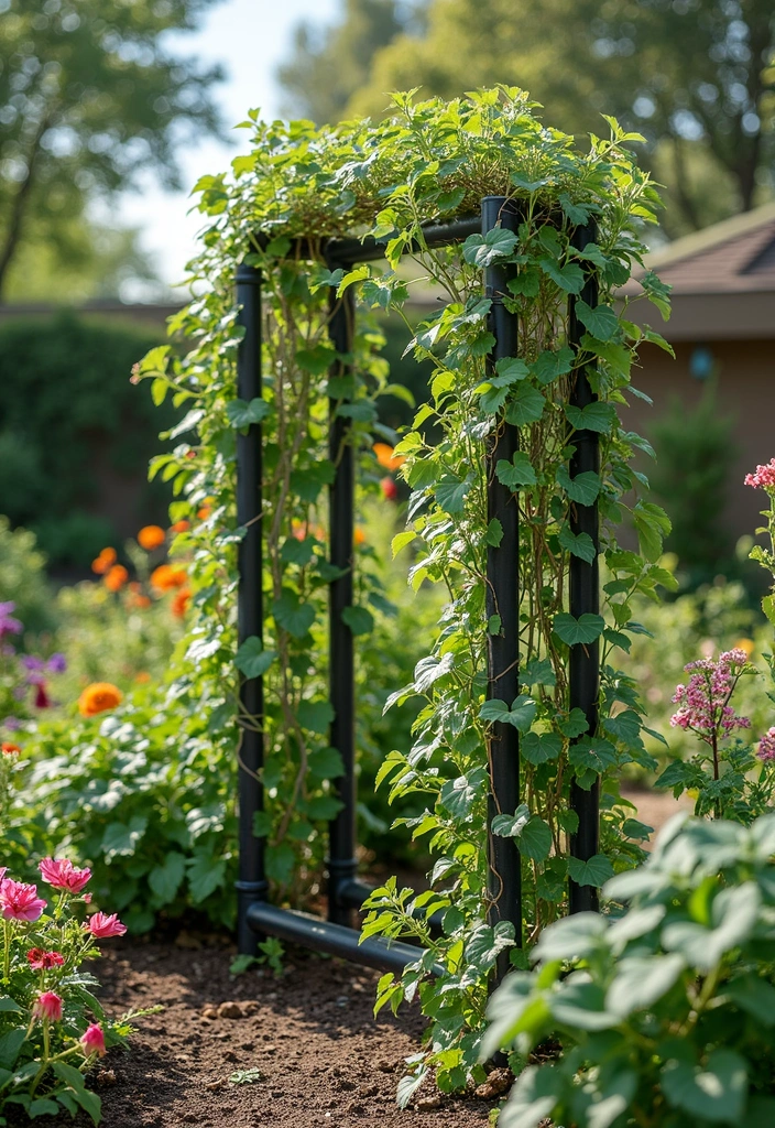 30 Dollar Tree Trellis Ideas That Are Budget-Friendly and Cute - 5. PVC Pipe Trellis