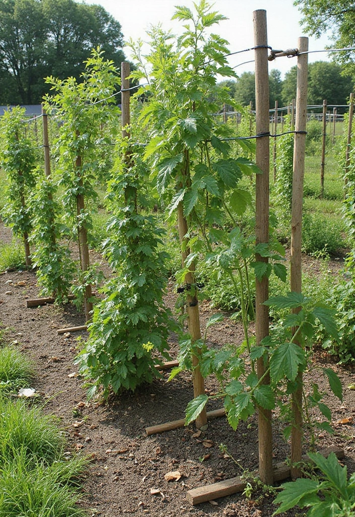 30 Dollar Tree Trellis Ideas That Are Budget-Friendly and Cute - 7. T-Post Trellis