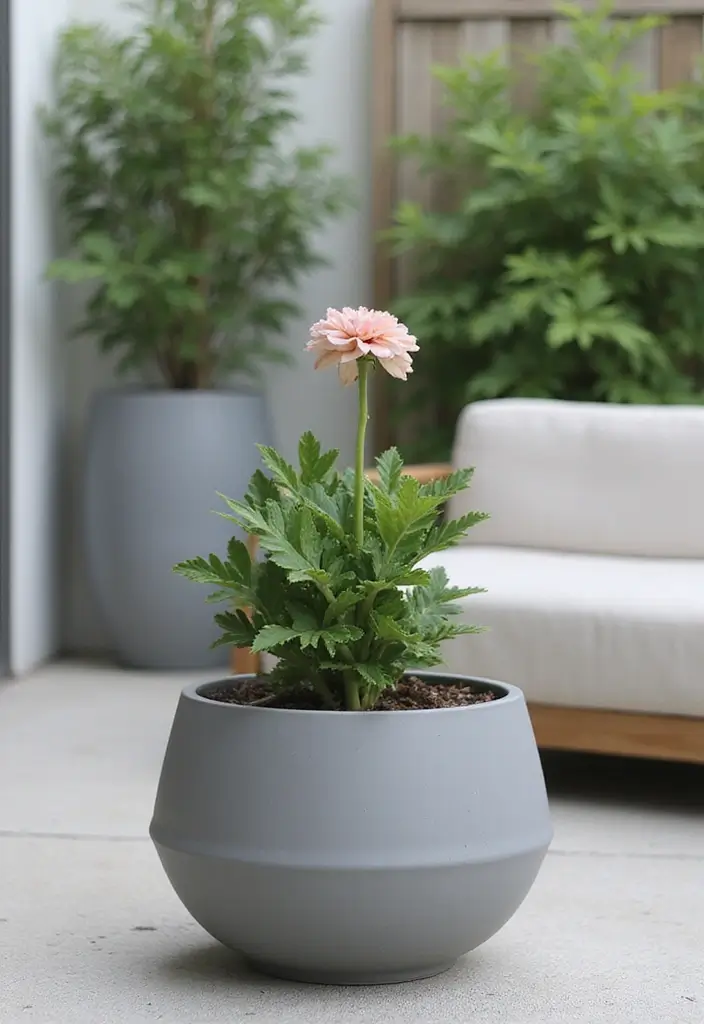 30 Easy Fall Planter Ideas That Add Warm Seasonal Color - 13. Minimalist Zen Planter