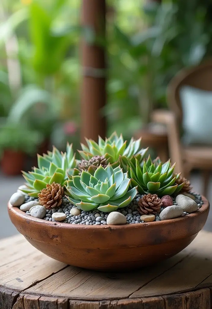 30 Easy Fall Planter Ideas That Add Warm Seasonal Color - 17. Colorful Succulent Fall Planter