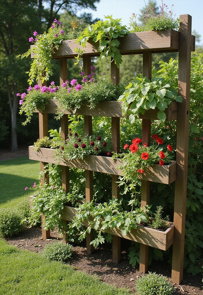 30 Free-Standing Trellis Ideas That Make a Statement 74 30 Free-Standing Trellis Ideas That Make a Statement - 12. Trellis with Built-In Planters