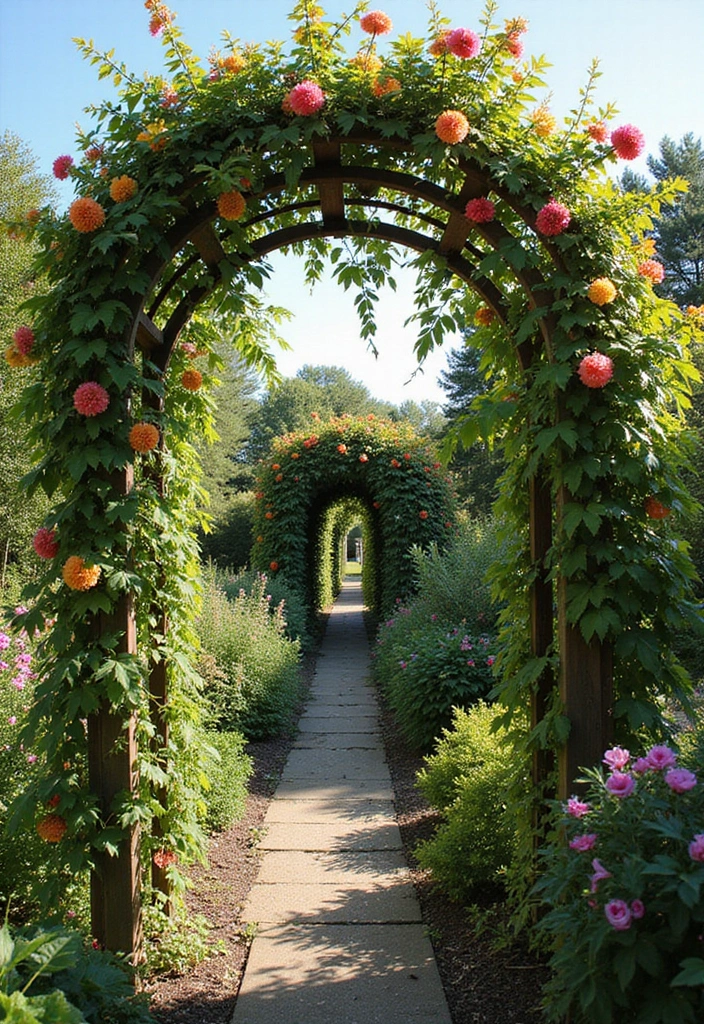 30 Free-Standing Trellis Ideas That Make a Statement 107 30 Free-Standing Trellis Ideas That Make a Statement - 17. Color Changing Trellis