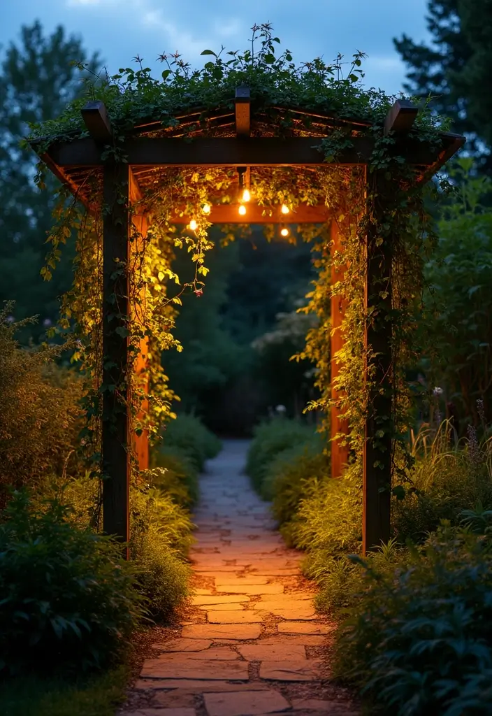 30 Free-Standing Trellis Ideas That Make a Statement 131 30 Free-Standing Trellis Ideas That Make a Statement - 21. Trellis with Built-In Lights