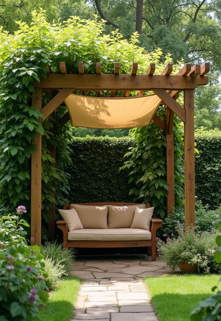 30 Free-Standing Trellis Ideas That Make a Statement 166 30 Free-Standing Trellis Ideas That Make a Statement - 26. Trellis with Shade Canopy