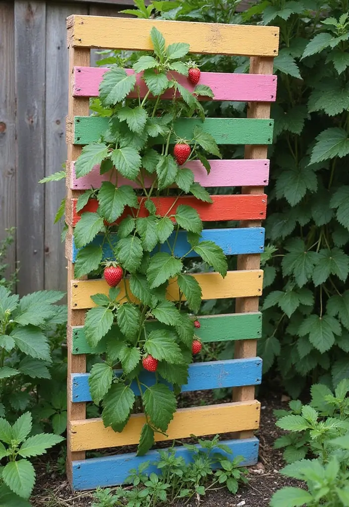 30 Free-Standing Trellis Ideas That Make a Statement 22 30 Free-Standing Trellis Ideas That Make a Statement - 4. Vertical Pallet Trellis