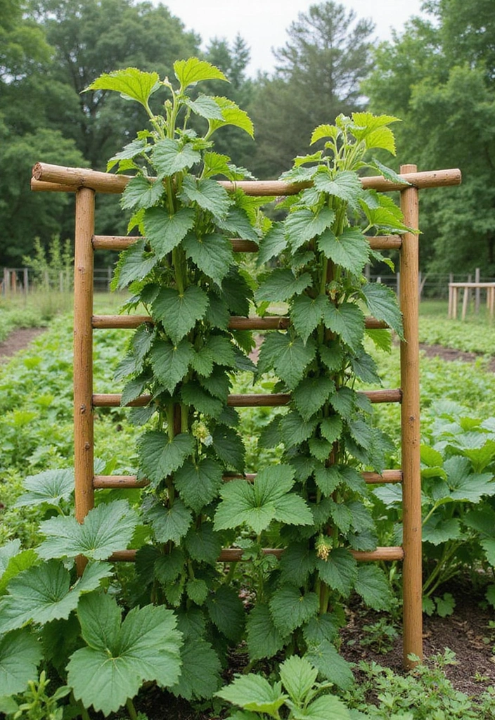 30 Free-Standing Trellis Ideas That Make a Statement 32 30 Free-Standing Trellis Ideas That Make a Statement - 6. DIY Bamboo Trellis