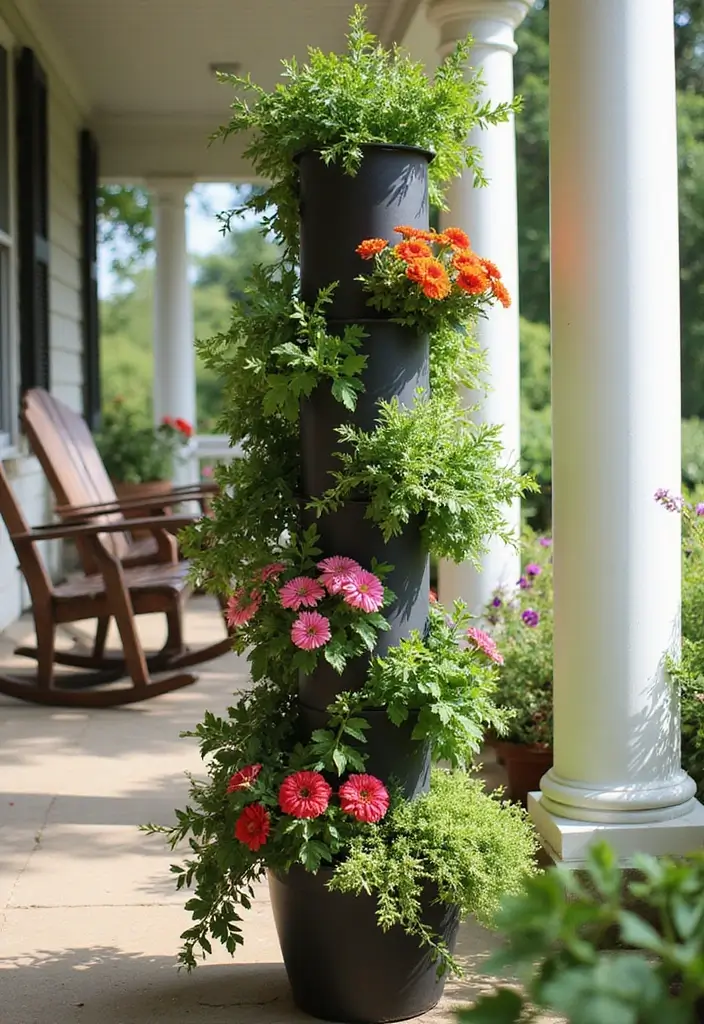 30 Front Porch Planter Ideas to Boost Your Curb Appeal 1 30 Front Porch Planter Ideas to Boost Your Curb Appeal - 1. Vertical Planters
