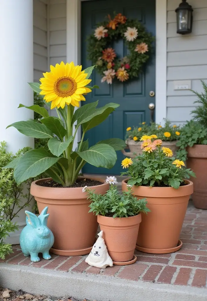 30 Front Porch Planter Ideas to Boost Your Curb Appeal 97 30 Front Porch Planter Ideas to Boost Your Curb Appeal - 15. Whimsical Themes