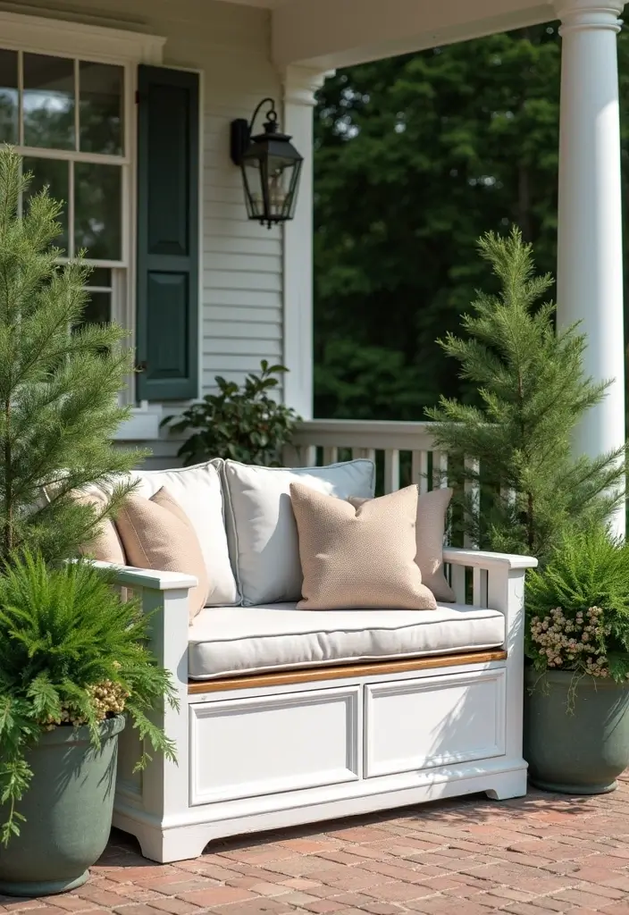 30 Front Porch Planter Ideas to Boost Your Curb Appeal 152 30 Front Porch Planter Ideas to Boost Your Curb Appeal - 24. Planters with Built-in Seating
