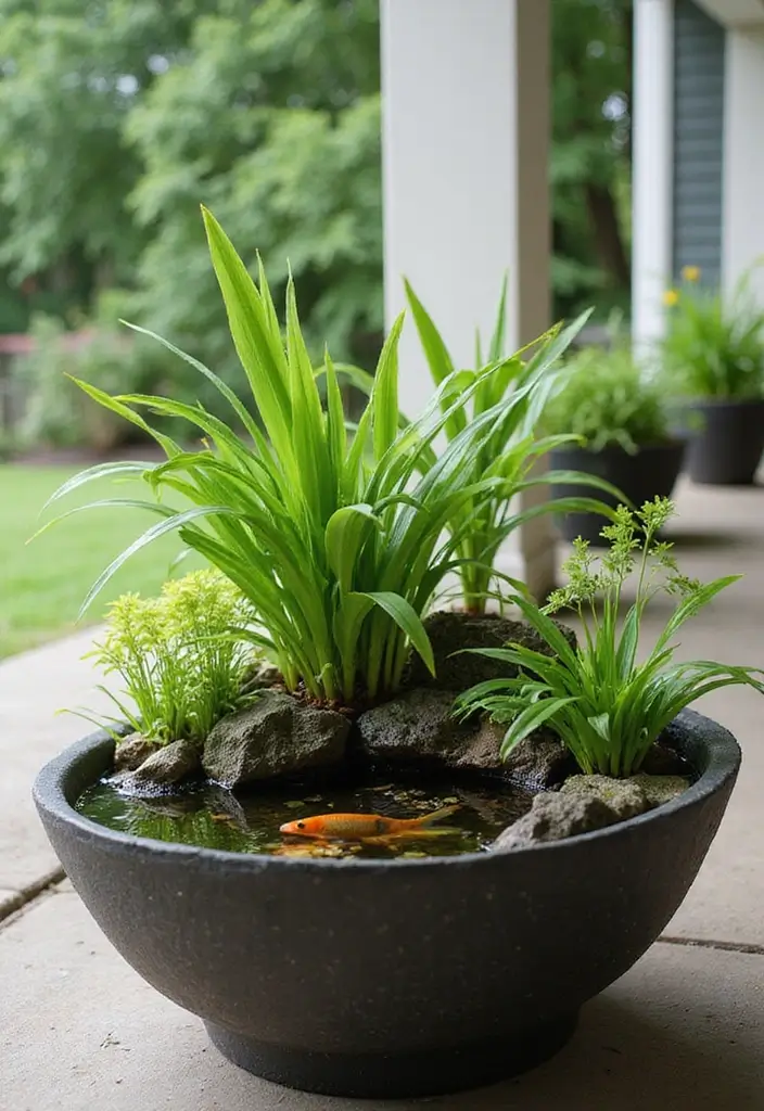 30 Front Porch Planter Ideas to Boost Your Curb Appeal 157 30 Front Porch Planter Ideas to Boost Your Curb Appeal - 25. Container Water Gardens
